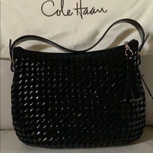 Cole Haan brand new patent & suede shoulder bag